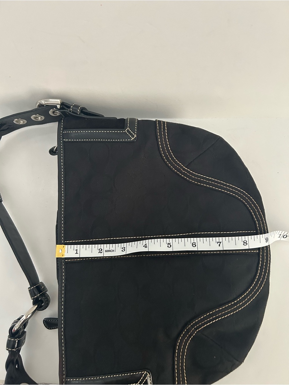 Coach Black Soho/Hampton Signature C Hobo Half Moon Bag Y2K - Picture 11 of 11